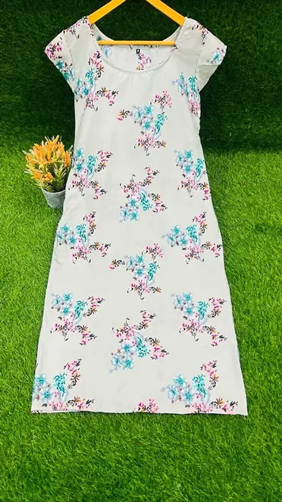 Stylish A-Line Crepe Floral Printed Kurta
