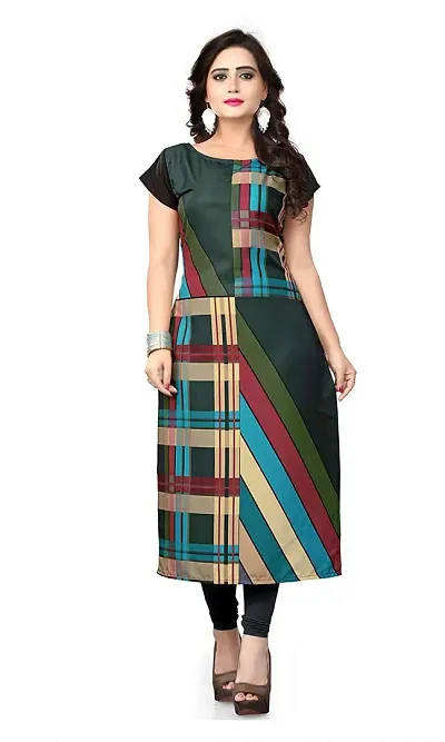 Stylish Crepe Printed Straight Kurtis