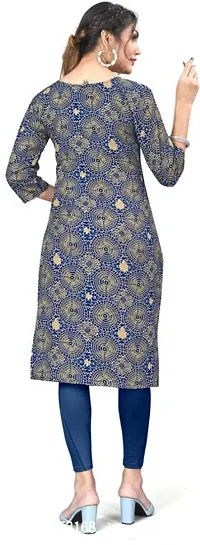 Stylish A-Line Multicoloured Printed Crepe Kurta-thumb2