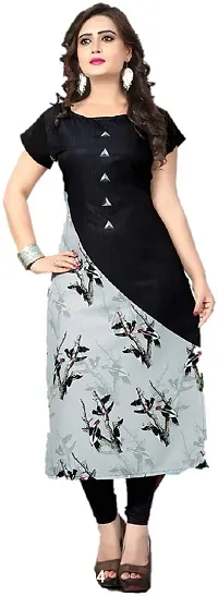 Stylish Printed Crepe Kurta For Women-thumb0