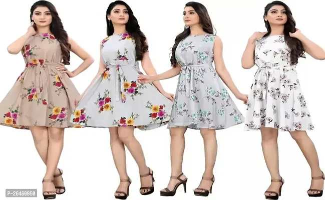 Fancy Crepe Kurtas For Women Pack Of 4