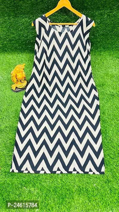 Elegant Zig Zag Crepe Kurta For Women And Girls-thumb0