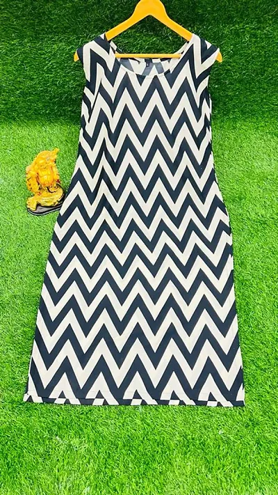 Elegant Zig Zag Crepe Kurta For Women And Girls