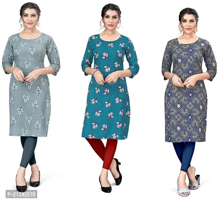 Reliable Crepe Printed Kurta For Women- Pack Of 3-thumb0