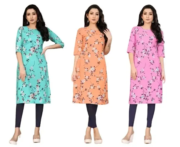 Fancy Crepe Kurtas For Women Pack Of 3