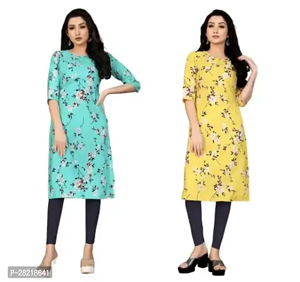 Fancy Crepe Printed Kurtas For Women Pack Of 2