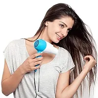 Laxmi 1000w Electric, Professional, Hot Hair Dryers Which Is Foldable With 2 Speed Controller Switch And Thin Styling Nozzle, Diffuser For Men, Women (Blue)-thumb1