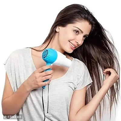 Laxmi 1000w Electric, Professional, Hot Hair Dryers Which Is Foldable With 2 Speed Controller Switch And Thin Styling Nozzle, Diffuser For Men, Women (Blue)-thumb2