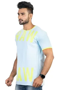 Zaahii Men's Slim Fit Half Sleeve Graphic Print Casual T Shirts (Sky~Blue)-thumb3