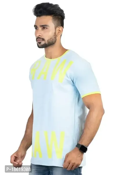 Zaahii Men's Slim Fit Half Sleeve Graphic Print Casual T Shirts (Sky~Blue)-thumb4