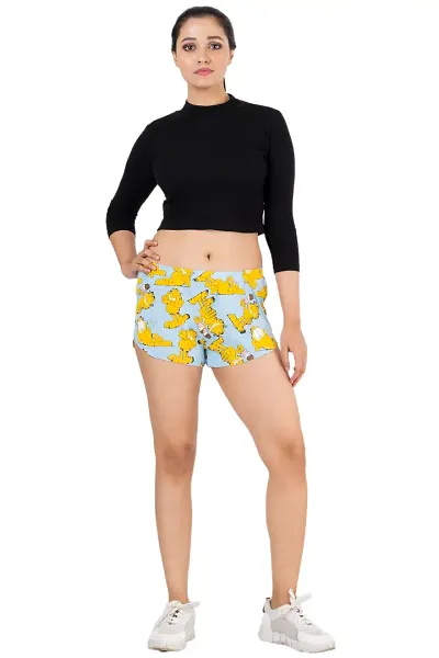 Fancy Cotton Printed Night Shorts For Women And Girls