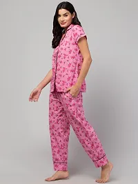 Elegant Pink Cotton Printed Nightdress For Women-thumb4