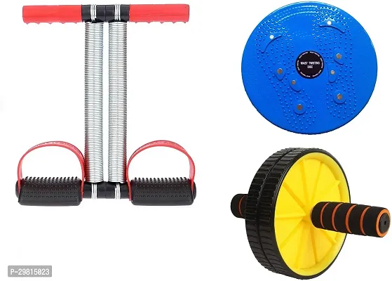 Combo Of Acupressure Tummy Twister, Ab Wheel Roller And Tummy Trimmer