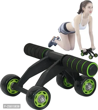 4 Wheels Power Wheel Triple Abdominal Roller Abs Workout Fitness Machine Gym