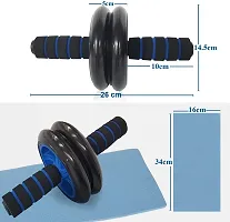 2 Wheel Abs Roller With Sweat Absorb Handles And Knee Pad Core Workout, Exercise-thumb1