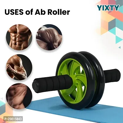 Power Wheel Double Abdominal Roller Abs Workout Fitness Machine Gym Ab Exerciser-thumb2