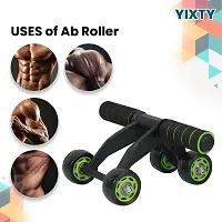 4 Wheels Power Wheel Triple Abdominal Roller Abs Workout Fitness Machine Gym-thumb1