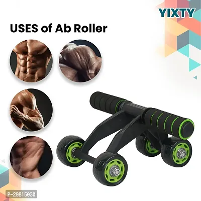 4 Wheels Power Wheel Triple Abdominal Roller Abs Workout Fitness Machine Gym-thumb2