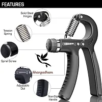 Hand Grip Strengthener Adjustable Resistance from 10-40kg, Hand Gripper Perfect for Athletes to Muscle Building and Injury Recovery Forearm Exerciser - Black  Grey-thumb1