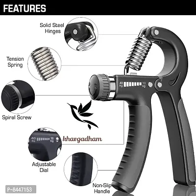 Hand Grip Strengthener Adjustable Resistance from 10-40kg, Hand Gripper Perfect for Athletes to Muscle Building and Injury Recovery Forearm Exerciser - Black  Grey-thumb2