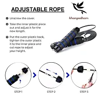 Skipping Rope for Men, Women  Children - Jump Rope for Exercise Workout  Weight Loss - Tangle Free Jumping Rope for Kids (Black  Blue)-thumb2