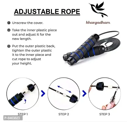Skipping Rope for Men, Women  Children - Jump Rope for Exercise Workout  Weight Loss - Tangle Free Jumping Rope for Kids (Black  Blue)-thumb3