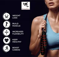 Skipping Rope for Men, Women  Children - Jump Rope for Exercise Workout  Weight Loss - Tangle Free Jumping Rope for Kids (Black  Red)-thumb2