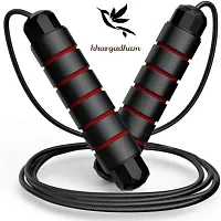 Skipping Rope for Men, Women  Children - Jump Rope for Exercise Workout  Weight Loss - Tangle Free Jumping Rope for Kids (Black  Red, Set of 02 Pcs)-thumb3