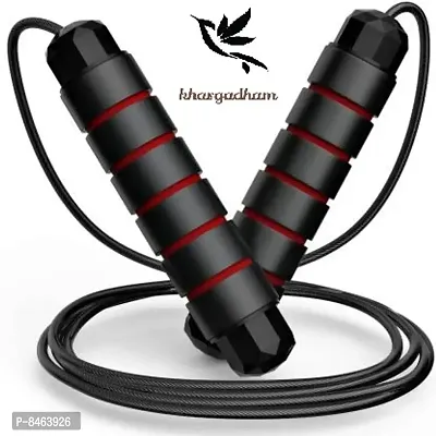 Skipping Rope for Men, Women  Children - Jump Rope for Exercise Workout  Weight Loss - Tangle Free Jumping Rope for Kids (Black  Red, Set of 02 Pcs)-thumb4