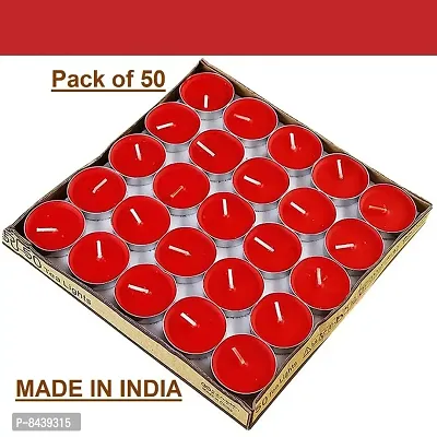 Classy Red Tea Light Candles Pack of 50-thumb0