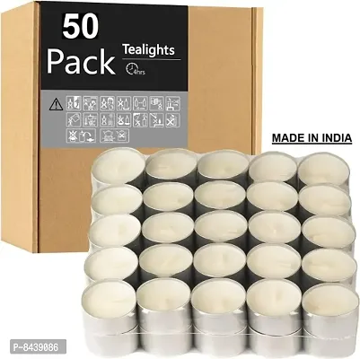Classy White Tea Light Candles Pack of 50-thumb0