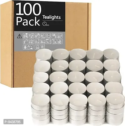 Classy White Tea Light Candles Pack of 100-thumb0