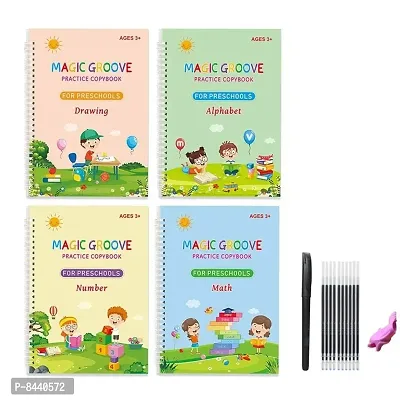 Buy Sank Magic Practice Copybook, (4 Book + 1 Pen + 10 Refill + 1 Eraser) Number  Tracing Book for Preschoolers with Pen, Magic Calligraphy Books for Kids  Reusable Writing Tool Online In India At Discounted Prices