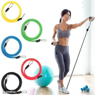 Resistance Bands Set for Exercise, Stretching and Workout Toning Tube Kit with Foam Handles, Door Anchor, Ankle Strap and Carrying Bag for Men, Women upto 100 LBS-thumb3