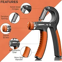 Hand Grip Strengthener Adjustable Resistance from 10-40kg, Hand Gripper Perfect for Athletes to Muscle Building and Injury Recovery Forearm Exerciser - Black  Orange-thumb1