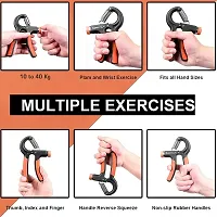 Hand Grip Strengthener Adjustable Resistance from 10-40kg, Hand Gripper Perfect for Athletes to Muscle Building and Injury Recovery Forearm Exerciser - Black  Orange-thumb4