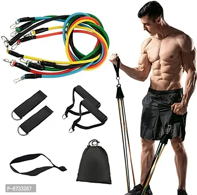 Resistance Exercise Bands with Door Anchor, Handles, Waterproof Carry Bag, Legs Ankle Straps for Resistance Training, Physical Therapy, Home Workouts, Resistance Band. ,Rubber-thumb0
