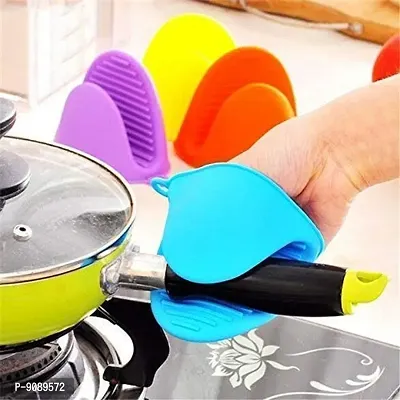 Silicone Pot Holder Heat Resistant, Oven Mitts Glove Cooking Pinch Grips Glove Hand Clip Convenient Pot Holder Utensil Tool - Multicolor (1 Pair) COLOR MAY VARY AS SHOWN IN IMAGE-thumb3