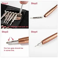 Heavy Magnetic Screwdriver Set; 25-1 Repair Kit, with Portable Leather Case, Professional Opening Tools for Mobile Laptop Glasses, Star/Y-Type/Flat-Blade/Triangle Screwdrivers-thumb4