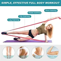 Natural Rubber Yoga Resistance Band - 1.5 Meters Therapy Band - Exercise Band For Gym, Workout, Yoga, Physical Therapy, Home Exercise Training For Women  Men (Thera Band - Set of 03)-thumb2
