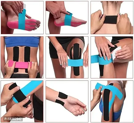 Kinesiology Tape for Physiotherapy Kinesio Tape for Sports Injury Pain Relief Muscle Tape for Shoulder, Wings, Arms, Ankle K Taping Waterproof Athletic Tape for Pain Support -2 Inch Black-thumb4