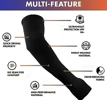 Let's Slim Manogyam UV Protection Cooling Arm Sleeves Khargadham for Outdoor  Indoor Use, UV Tan Protection, Long Sun Sleeves for Men, Boys  Women, Perfect for Cycling, Running  Outdoor (Black)-thumb2
