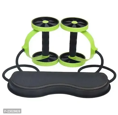 Multi Functional Abdominal Trainer Wheel Pull Reduse Revoflex Xtreme Multifunction Rotating Abdominal Wheel for Exercise Abdominal Muscle Training Home Fitness Equipment, Green Color 42cm