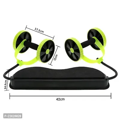 Multi Functional Abdominal Trainer Wheel Pull Reduse Revoflex Xtreme Multifunction Rotating Abdominal Wheel for Exercise Abdominal Muscle Training Home Fitness Equipment, Green Color 42cm-thumb4