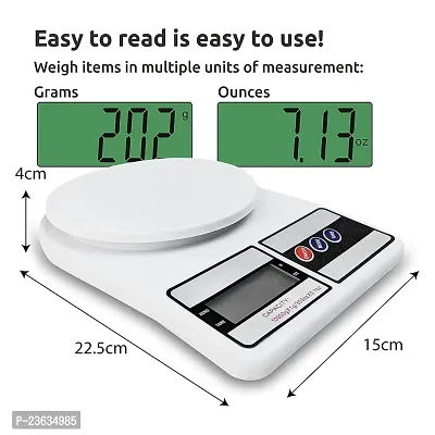 Digital Kitchen Weighing Scale Manogyam  Khargadham Food Weight Machine for Health, 10kg X 1gm, Fitness, Home Baking  Cooking, White-thumb4