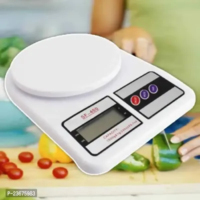 Digital Kitchen Weighing Scale Manogyam  Food Weight Machine for Health, 10kg X 1gm, Fitness, Home Baking  Cooking, White