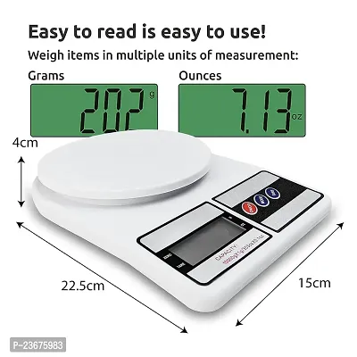 Digital Kitchen Weighing Scale Manogyam  Food Weight Machine for Health, 10kg X 1gm, Fitness, Home Baking  Cooking, White-thumb2