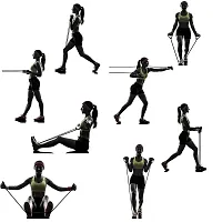 MANOGYAM Double Toning Tube | Exercise Resistance Tube | Stretching Tube | Full Body Workout | Toning Tube | Gym Exercise Equipment | Fitness Accessories | Elastic Band for Men  Women (Black)-thumb2