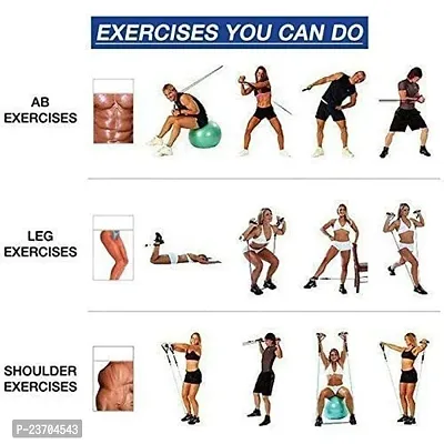 MANOGYAM Double Toning Tube | Exercise Resistance Tube | Stretching Tube | Full Body Workout | Toning Tube | Gym Exercise Equipment | Fitness Accessories | Elastic Band for Men  Women (Black)-thumb4