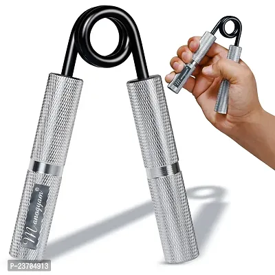 MANOGYAM Metal Hand Gripper | Hand Grip | Finger Exerciser | Muscle and Injury Recovery | Forearm Exerciser with 150lb | Hand Grip Strengthener for Men  Women (Silver)